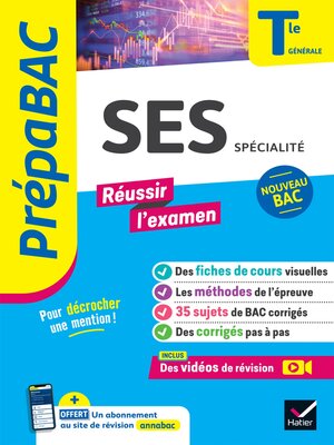 cover image of SES Tle générale (spécialité)--Prépabac Réussir l'examen--Bac 2024